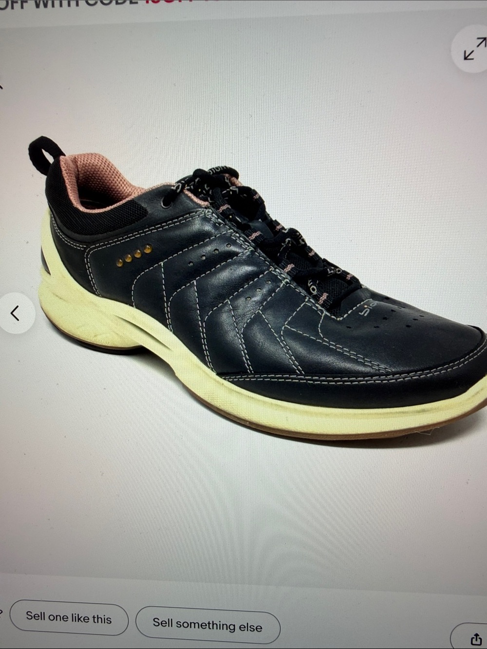 ECCO Biom YAK Women’s Black Leather Training Sneakers size EUC 38 US 7/7 1/2